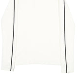 TOMMY HILFIGER Womens White & Black Plain Pullover Jumper 1/4 Zip Rib Knit M