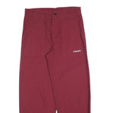 FREDDY Mens Cotton Blend Red Relaxed Trousers W32 L30 Casual Zip Closure