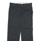 DICKIES Mens Cotton Blend Black Regular Straight Trousers W32 L28 Workwear