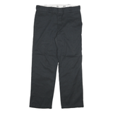 DICKIES Mens Cotton Blend Black Regular Straight Trousers W32 L28 Workwear