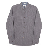TOMMY HILFIGER Mens Grey Check Shirt S Hilfiger Denim Button Down Collar