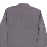 TOMMY HILFIGER Mens Grey Check Shirt S Hilfiger Denim Button Down Collar