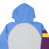CHAMPION Womens Blue & Grey Colourblock ¼ Zip M Hooded Sweatshirt