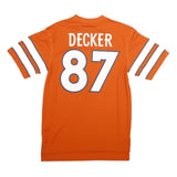NFL Mens Orange Denver Broncos 87 Decker Graphic T-Shirt M Short Sleeve Crew