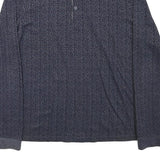 PIERRE CARDIN Mens Blue Long Sleeve Printed Polo Shirt M Cotton Blend