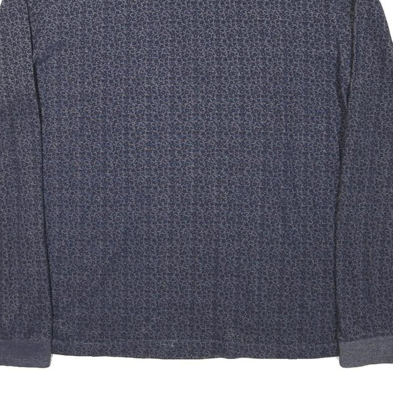 PIERRE CARDIN Mens Blue Long Sleeve Printed Polo Shirt M Cotton Blend