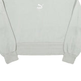 PUMA Womens Grey Cotton Blend Crew Neck XS Sweatshirt Casual Pullover