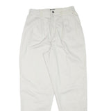 LEE Mens Relaxed White Cotton Blend Trousers W27 L30 Casual Zip Closure