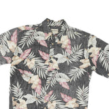 COOKE STREET Mens Black & Pink Floral Print Cotton Blend Shirt M Tropical Summer