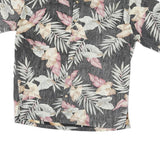 COOKE STREET Mens Black & Pink Floral Print Cotton Blend Shirt M Tropical Summer