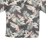 COOKE STREET Mens Black & Pink Floral Print Cotton Blend Shirt M Tropical Summer