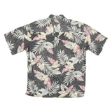 COOKE STREET Mens Black & Pink Floral Print Cotton Blend Shirt M Tropical Summer