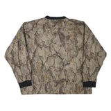 Mens Beige Brown Polyester Blend Pattern Button Jacket 2XL Casual Outerwear