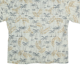 CAMPIA MODA Mens White & Beige Palm Tree Print Cotton Shirt XL Summer Casual