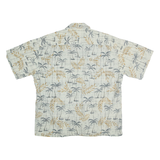 CAMPIA MODA Mens White & Beige Palm Tree Print Cotton Shirt XL Summer Casual