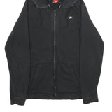NIKE Mens Black Hoodie S Cotton Blend Full Zip Casual Sportswear