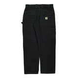 Carhartt Double Knee Carpenter Trousers - 32W 30L Black Cotton