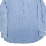 CLUB ROOM Mens Blue Denim Shirt L Long Sleeve Button Pocket Casual Cotton