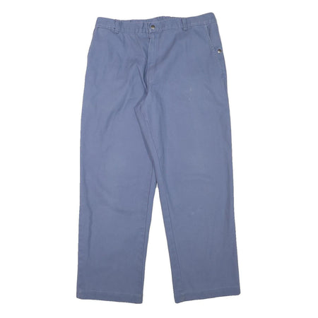 KLOPMAN Mens Cotton Blend Blue Relaxed Straight Trousers W32 L28 Workwear