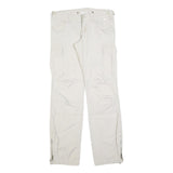MAKAI Womens Cotton Blend White Regular Fit Cargo Trousers W32 L34 Zip Pockets