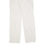 MAKAI Womens Cotton Blend White Regular Fit Cargo Trousers W32 L34 Zip Pockets