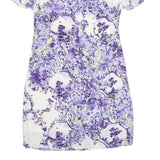 ERDEM Womens White & Purple Floral Silk Day Dress Short Sleeve UK 10 Elegant