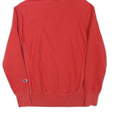 CHAMPION Mens Red Hoodie S Cotton Blend Pullover Logo Embroidered Pocket