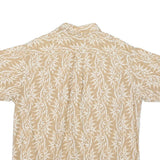 TOMMY HILFIGER Mens Beige & White Cotton Blend Casual Shirt M Leaf Print