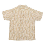 TOMMY HILFIGER Mens Beige & White Cotton Blend Casual Shirt M Leaf Print