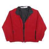 TOMMY HILFIGER Mens Red Zip Jacket M Polyester Plain Casual Outerwear