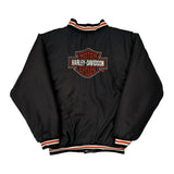 Motorcycles Harley Davidson Varsity Jacket - Large Black Polyester