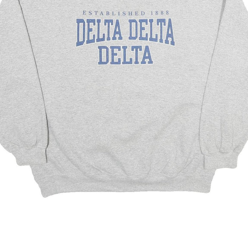GILDAN Mens Grey Delta Delta Delta Crew Neck XL Cotton Blend Sweatshirt Pullover