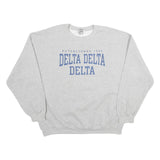 GILDAN Mens Grey Delta Delta Delta Crew Neck XL Cotton Blend Sweatshirt Pullover