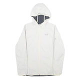 JACK WOLFSKIN Womens White Hooded Jacket L Polyester Softshell Outdoor Zip