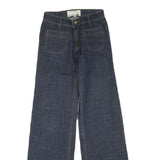 COSTA BLANCA Womens Dark Blue Regular Wide-Leg Denim Jeans W27 L33 Zip Cotton