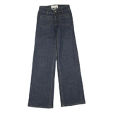 COSTA BLANCA Womens Dark Blue Regular Wide-Leg Denim Jeans W27 L33 Zip Cotton