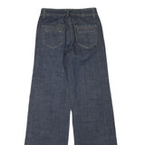 COSTA BLANCA Womens Dark Blue Regular Wide-Leg Denim Jeans W27 L33 Zip Cotton