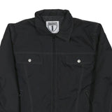 HIGHWAY Mens Black Jacket L Polyester Blend Zip Front Classic Fit Pocket Detail