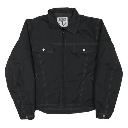 HIGHWAY Mens Black Jacket L Polyester Blend Zip Front Classic Fit Pocket Detail