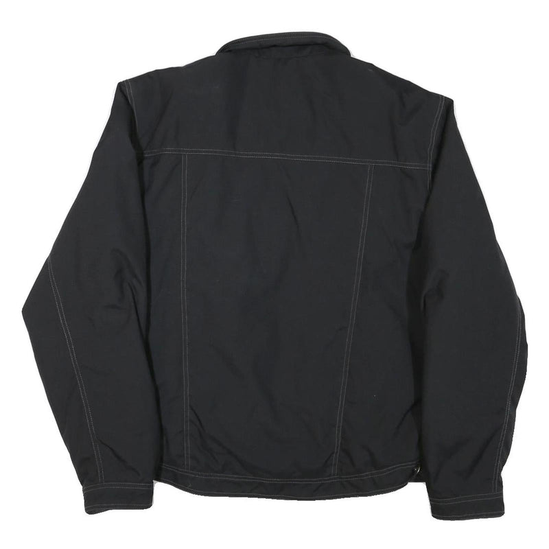 HIGHWAY Mens Black Jacket L Polyester Blend Zip Front Classic Fit Pocket Detail