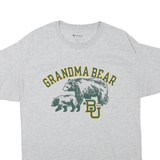 CHAMPION Mens Grey Grandma Bear Graphic T-Shirt L Short Sleeve Crew Neck Casual