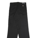 DICKIES Mens Polyester Blend Black Regular Straight Trousers W32 L33 Workwear