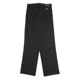 DICKIES Mens Polyester Blend Black Regular Straight Trousers W32 L33 Workwear