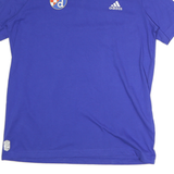 ADIDAS Mens Blue White Logo Graphic T-Shirt L Short Sleeve Crew Neck Sports