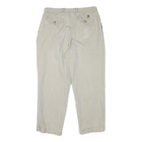 TOMMY HILFIGER Mens Cotton Blend Beige Relaxed Straight Trousers W34 L27 Casual