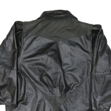 ECHT LEDER Mens Black Leather Classic Jacket L Leather Zip Plain Vintage Stylish