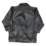 ECHT LEDER Mens Black Leather Classic Jacket L Leather Zip Plain Vintage Stylish