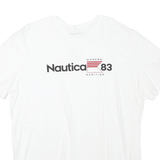 NAUTICA Mens White Modern Maritime Graphic T-Shirt 2XL Short Sleeve Crew Neck