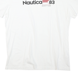 NAUTICA Mens White Modern Maritime Graphic T-Shirt 2XL Short Sleeve Crew Neck