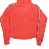 CHAMPION Womens Red Hoodie S Tape Stripe Logo Pullover Drawstring Hood